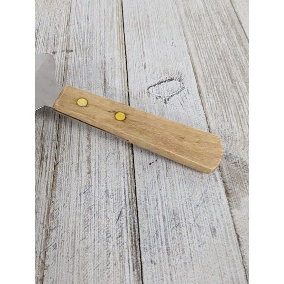 Stainless Steel Pie Spatula Server 9 1/2" Wood Handle - Picture 5 of 6